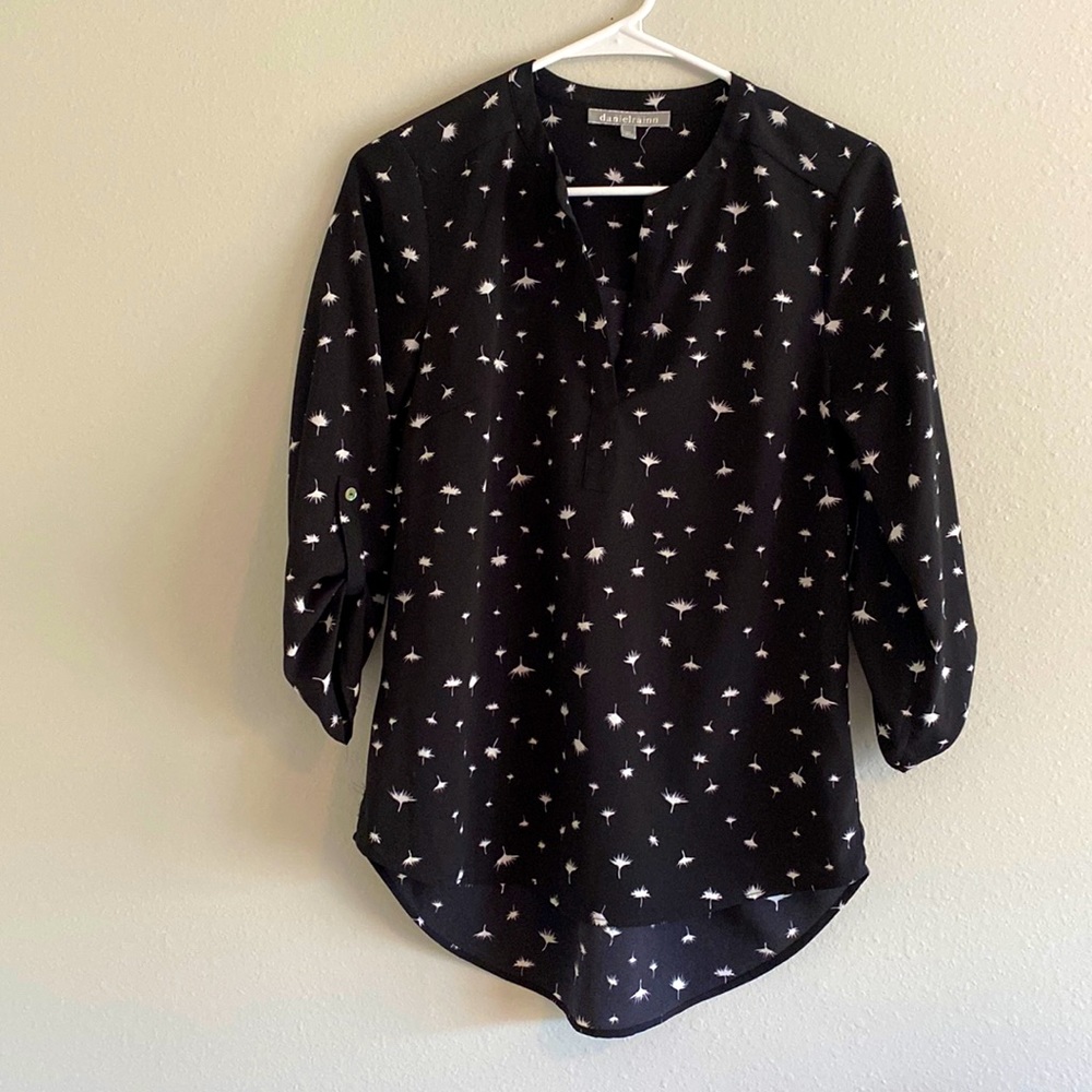 Black 3/4 Sleeve Blouse, XS